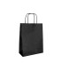 Bolsa papel q connect celulosa negro l con asa retorcida 320x400x14 mm