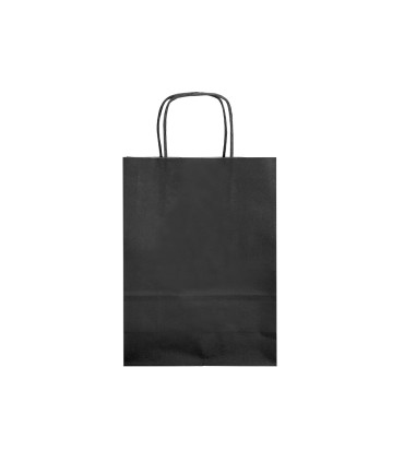 Bolsa papel q connect celulosa negro l con asa retorcida 320x400x14 mm