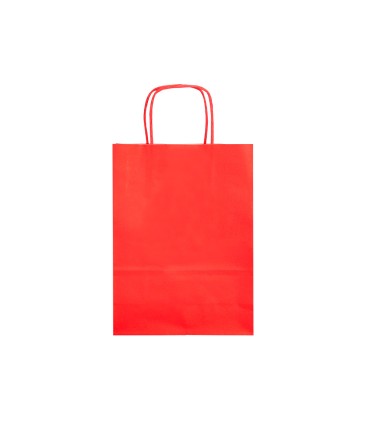 Bolsa papel q connect celulosa rojo l con asa retorcida 320x400x14 mm