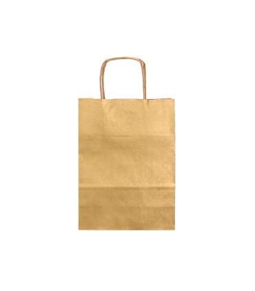 Bolsa papel q connect kraft oro l con asa retorcida 320x400x14 mm