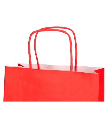 Bolsa papel q connect celulosa rojo m con asa retorcida 270x370x12 mm