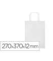 Bolsa papel q-connect celulosa blanco m con asa retorcida 270x370x12 mm