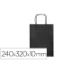 Bolsa papel q connect celulosa negro s con asa retorcida 240x320x10 mm