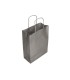 Bolsa papel q connect kraft plata xs con asa retorcida 180x240x80 mm