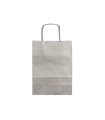 Bolsa papel q-connect kraft plata xs con asa retorcida 180x240x80 mm