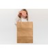 Bolsa papel q connect kraft natural liso xs con asa retorcida 180x240x80 mm