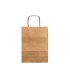 Bolsa papel q connect kraft natural liso xs con asa retorcida 180x240x80 mm