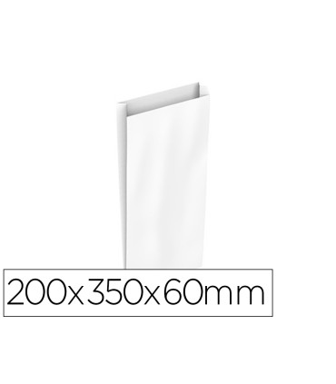 Sobre papel basika celulosa blanco con fuelle m 200x350x60 mm paquete de 25 unidades