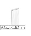 Sobre papel basika celulosa blanco con fuelle m 200x350x60 mm paquete de 25 unidades