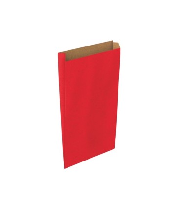 Sobre papel basika kraft rojo con fuelle m 200x350x60 mm paquete de 25 unidades