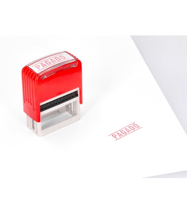 Sello entintado automatico q connect pagado almohadilla 14x38 mm color rojo