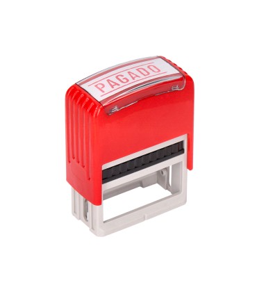Sello entintado automatico q connect pagado almohadilla 14x38 mm color rojo