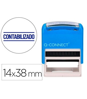 Sello entintado automatico q connect contabilizado almohadilla 14x38 mm color azul