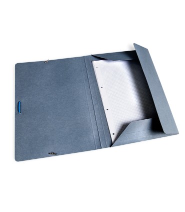 Carpeta liderpapel gomas folio 3 solapas carton pintado azul 410 g m2