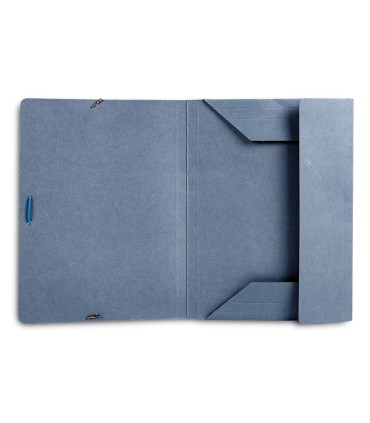 Carpeta liderpapel gomas folio 3 solapas carton pintado azul 410 g m2