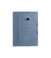 Carpeta liderpapel gomas folio 3 solapas carton pintado azul 410 g/m2