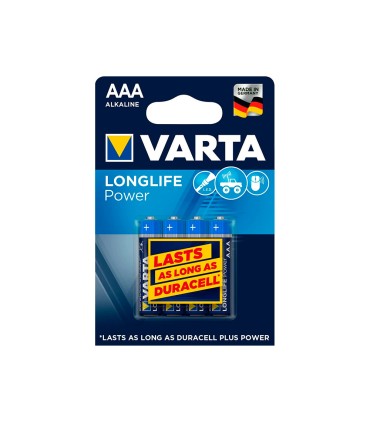 Pila varta alcalina longlife power aaa tipo lr 03 blister de 4 unidades