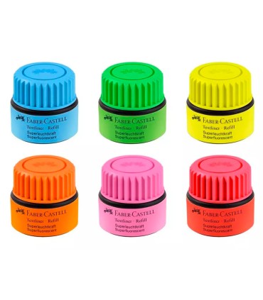 Tinta rotulador faber castell textliner fluorescente 1549 con sistema capilar color verde bote 30 ml