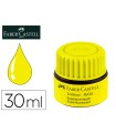 Tinta rotulador faber castell textliner fluorescente 1549 con sistema capilar color amarillo bote 30 ml