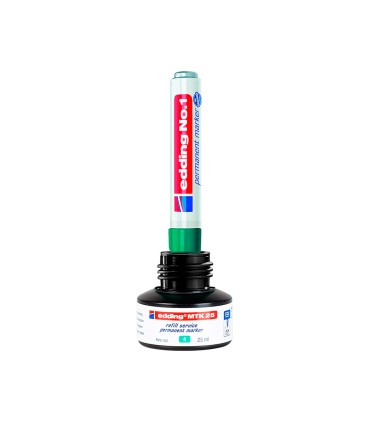 Tinta rotulador edding mtk25 con sistema capilar color verde bote 25 ml