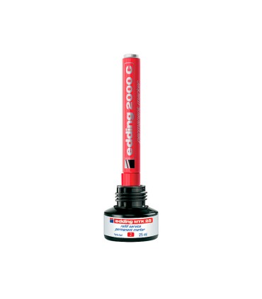 Tinta rotulador edding mtk25 con sistema capilar color rojo frasco de 25 ml