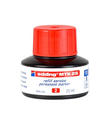 Tinta rotulador edding mtk25 con sistema capilar color rojo frasco de 25 ml