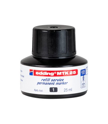 Tinta rotulador edding mtk25 con sistema capilar color negro bote 25 ml