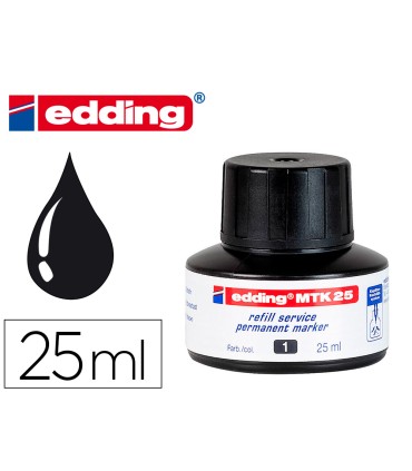 Tinta rotulador edding mtk25 con sistema capilar color negro bote 25 ml