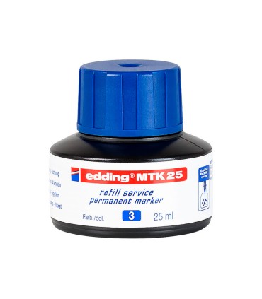 Tinta rotulador edding mtk25 con sistema capilar color azul bote 25 ml