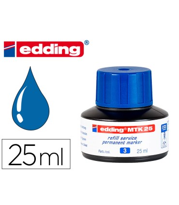 Tinta rotulador edding mtk25 con sistema capilar color azul bote 25 ml