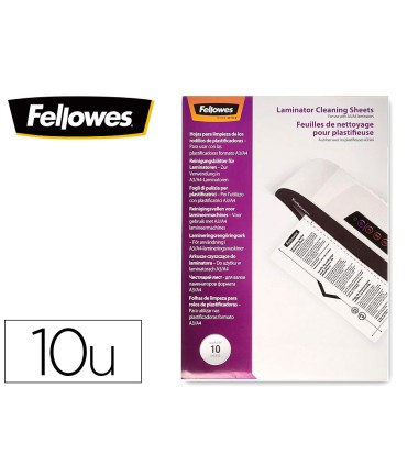 Hoja de limpieza fellowes para plastificadoras pack de 10 unidades