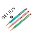 Boligrafo belius brela cuerpo hexagonal con clip colores pasteles caja de regalo con 3 boligrafos