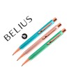 Boligrafo belius brela cuerpo hexagonal con clip colores pasteles caja de regalo con 3 boligrafos