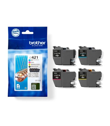 Ink jet brother lc421val dcp j1050dw dcp j1140dw mfc j10 pack 4 colores 200 paginas