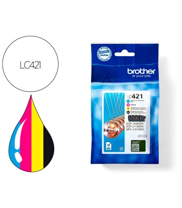 Ink jet brother lc421val dcp j1050dw dcp j1140dw mfc j10 pack 4 colores 200 paginas