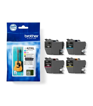 Ink jet brother lc421xlval dcp j1050dw dcp j1140dw mfc j10 pack 4 colores 500 paginas