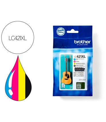 Ink jet brother lc421xlval dcp j1050dw dcp j1140dw mfc j10 pack 4 colores 500 paginas