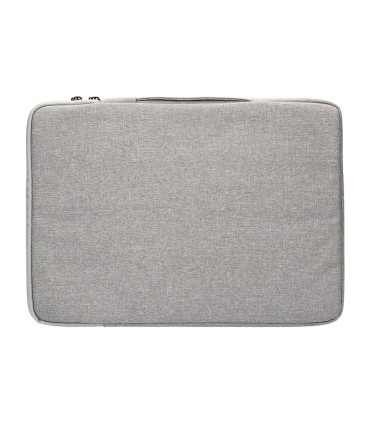 Funda para portatil q connect 133 con asa 1 bolsillo exterior con cremallera color gris 350x250x25 mm