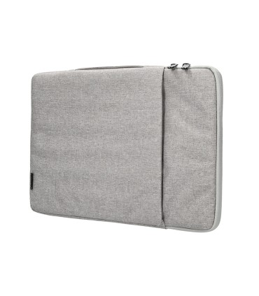 Funda para portatil q connect 133 con asa 1 bolsillo exterior con cremallera color gris 350x250x25 mm