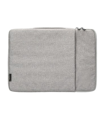 Funda para portatil q connect 133 con asa 1 bolsillo exterior con cremallera color gris 350x250x25 mm