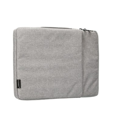 Funda para portatil q connect 133 con asa 1 bolsillo exterior con cremallera color gris 350x250x25 mm