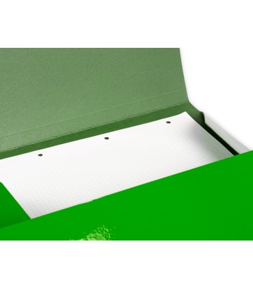 Carpeta liderpapel gomas folio 3 solapas carton plastificado color verde