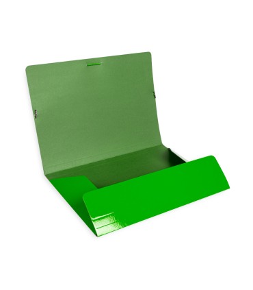 Carpeta liderpapel gomas folio 3 solapas carton plastificado color verde