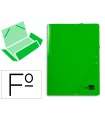 Carpeta liderpapel gomas folio 3 solapas carton plastificado color verde