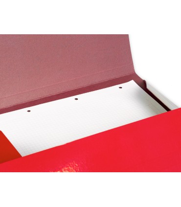 Carpeta liderpapel gomas folio 3 solapas carton plastificado color rojo