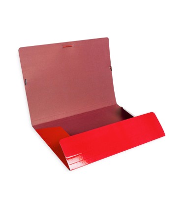 Carpeta liderpapel gomas folio 3 solapas carton plastificado color rojo