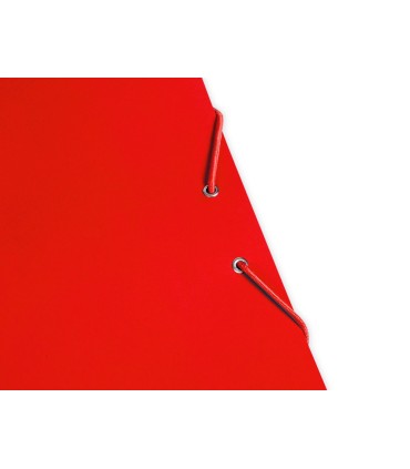 Carpeta liderpapel gomas folio 3 solapas carton plastificado color rojo