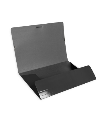 Carpeta liderpapel gomas folio 3 solapas carton plastificado color negro