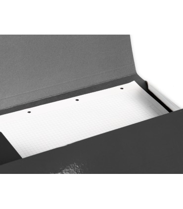 Carpeta liderpapel gomas folio 3 solapas carton plastificado color negro