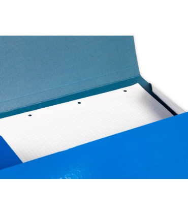 Carpeta liderpapel gomas folio 3 solapas carton plastificado color azul